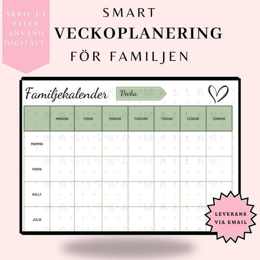 Veckoplanering för familjen