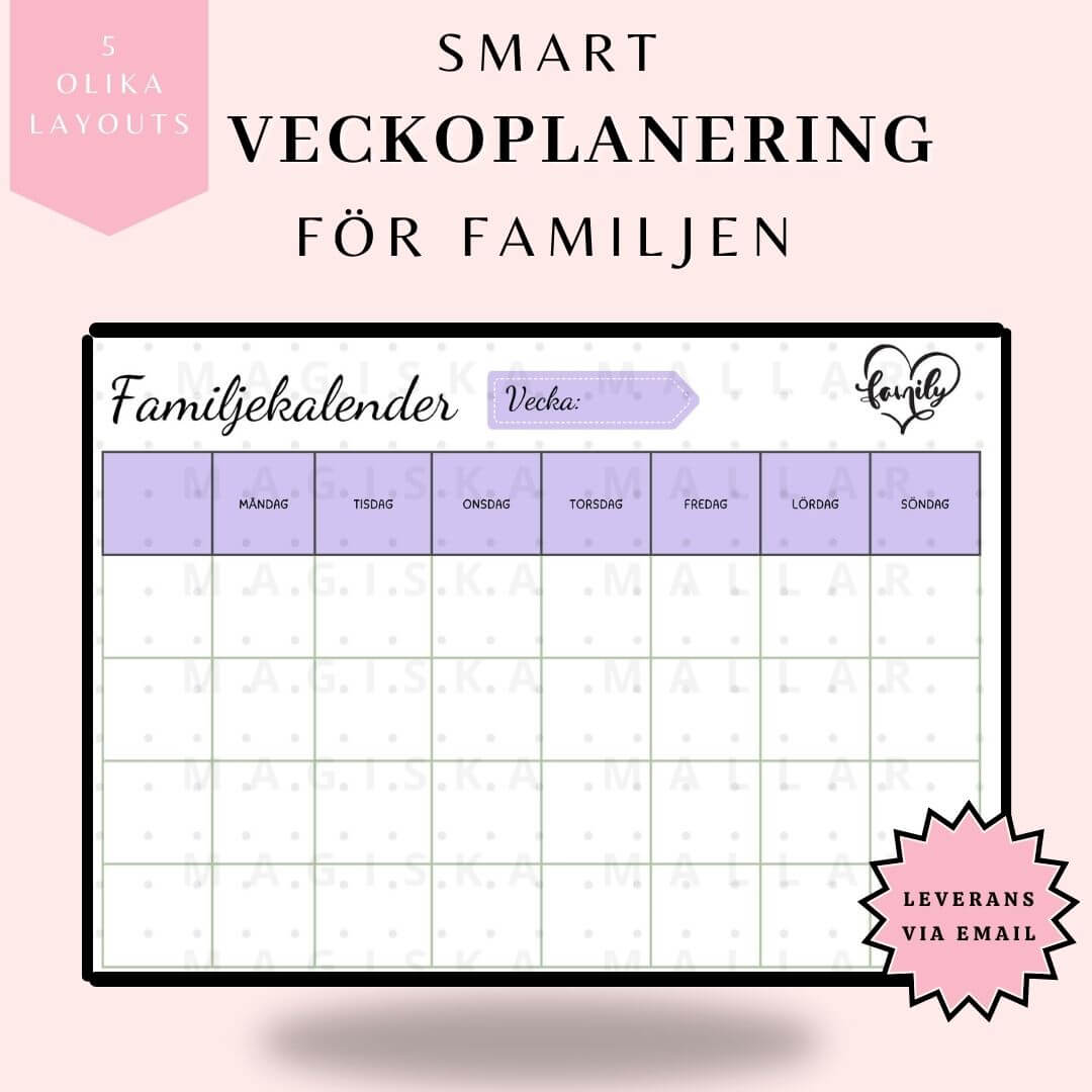 Veckoplanering för familjen