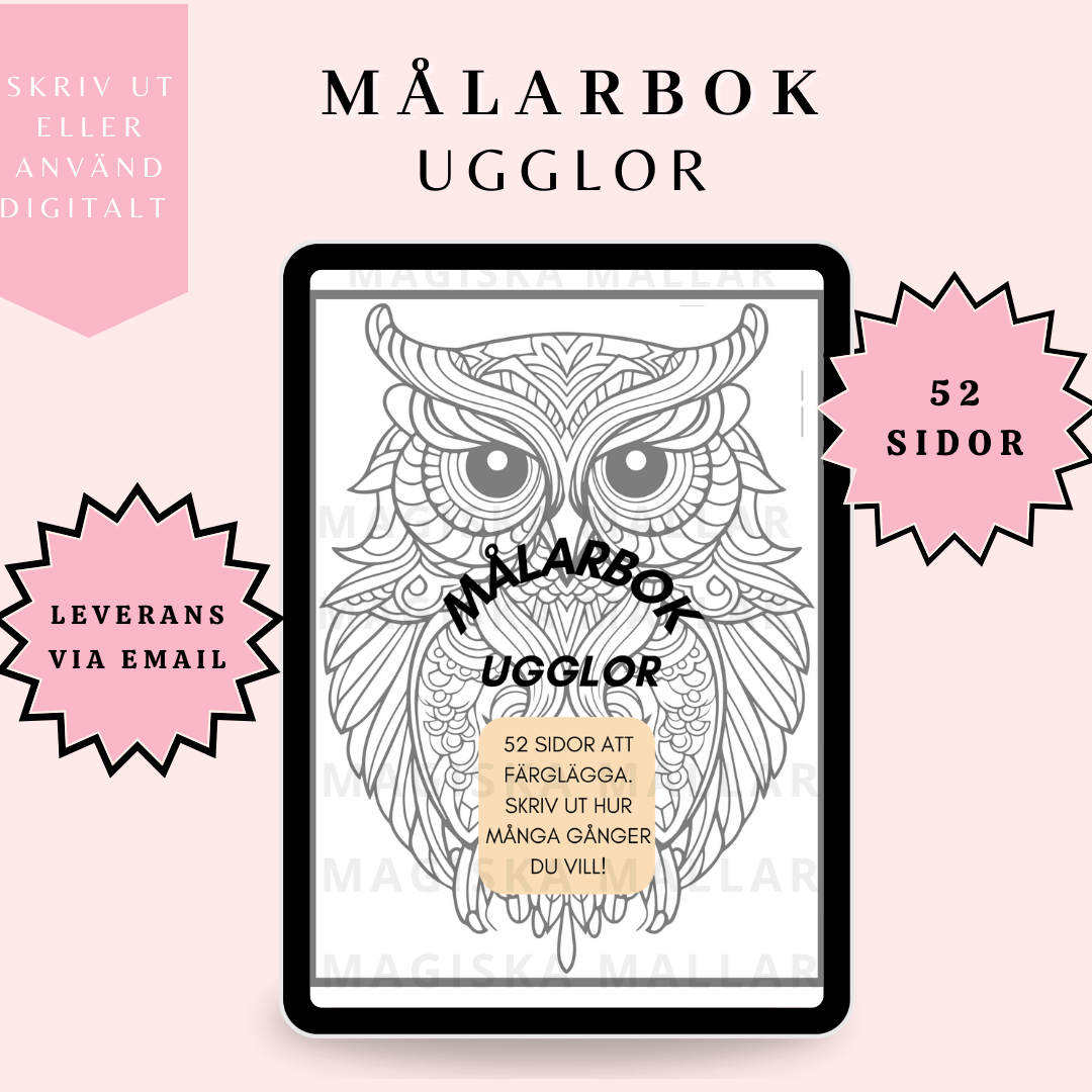 Målarbok Ugglor