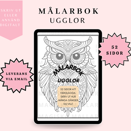 Målarbok Ugglor